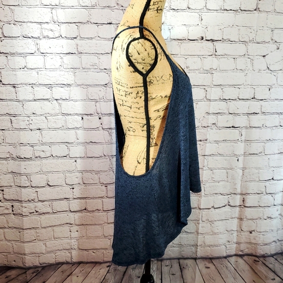 Silence + Noise Asymmetrical Blue Knit Tank Size L - Picture 4 of 6